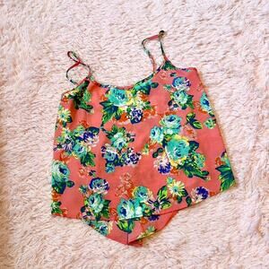 Ambiance Apparel Festival Flower Child Cottage Core Open Back Flowy Crop Top